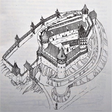 Podoba hradu v 16. stol. 