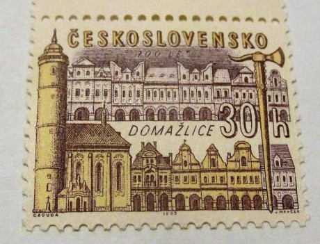 Známka vydaná v r. 1965 k 700. výročí města Domažlic