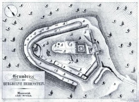 Plán hradu Nový Herštejn