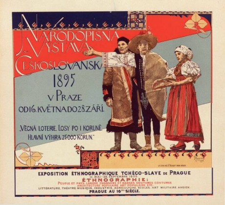 Plakát k Národopisné výstavě českoslovanské konané v r. 1895 v Praze