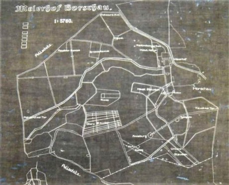 Historická mapa obory z dob vlastnictví Trauttmansdorffů