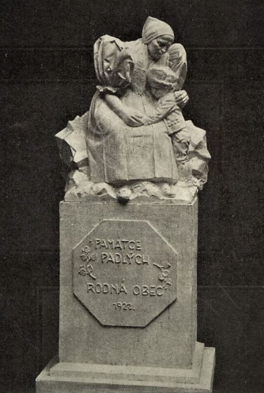 Model pomníku vytvořený sochařem Vl. Bretschneiderem