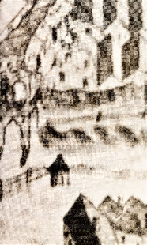 Branka na vyobrazení z klášterní kroniky domažlických augustiniánů před polovinou 18. stol.