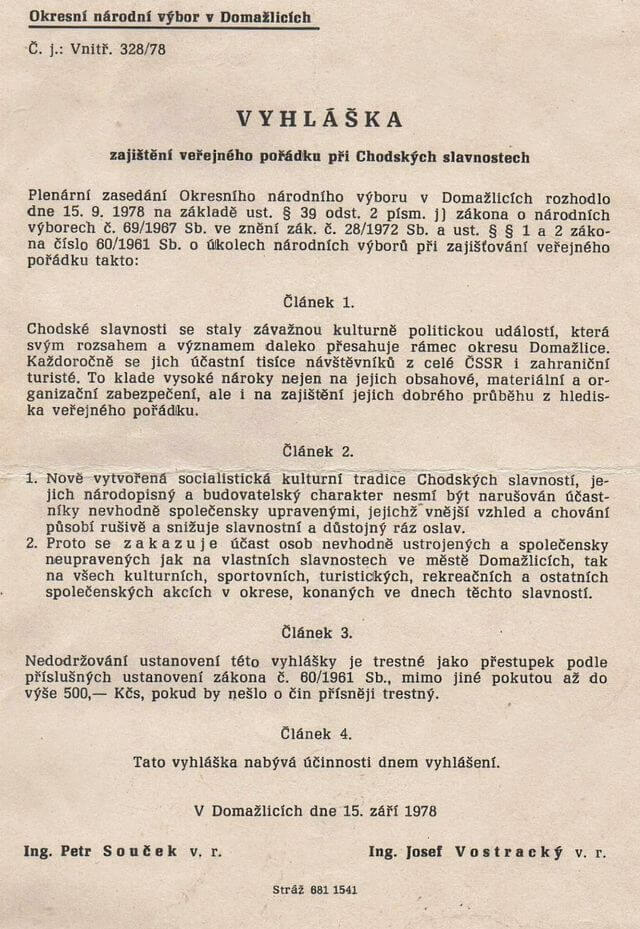 Vyhláška z r. 1978