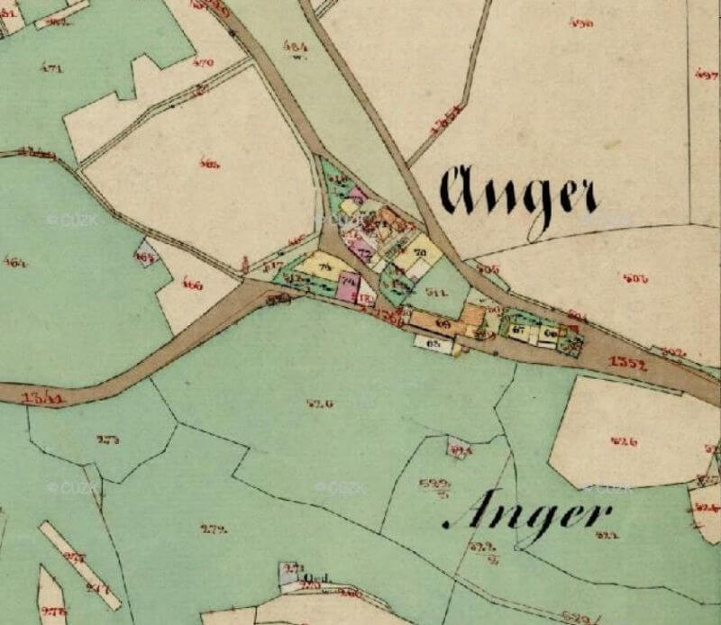 Katastrální mapa Horní Úpor 