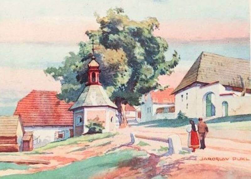 Náves s kapličkou - Jaroslav Pukl