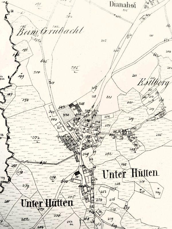 Mapa katastru z r. 1838