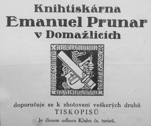 Domažlice, Emanuel Prunar, tiskárna