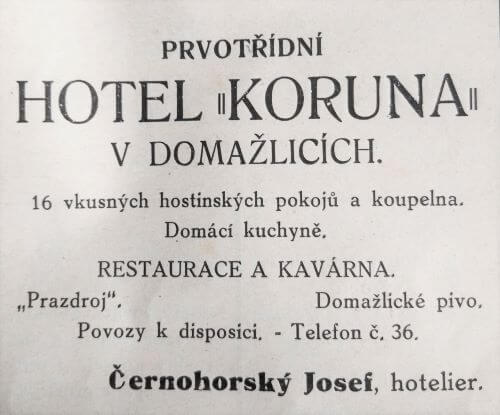 Domažlice, hotel Koruna