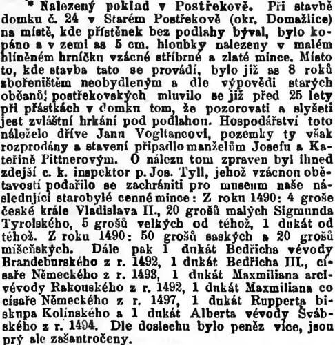 Národní politika -  r. 1888 - Postřekov