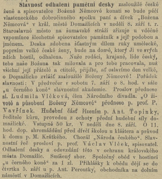 Šumavan - r. 1895 - Domažlice